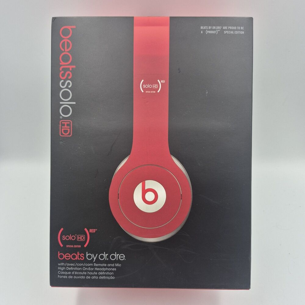 Beats Solo HD Red Special Edition On-Earphones Headphones Headband.